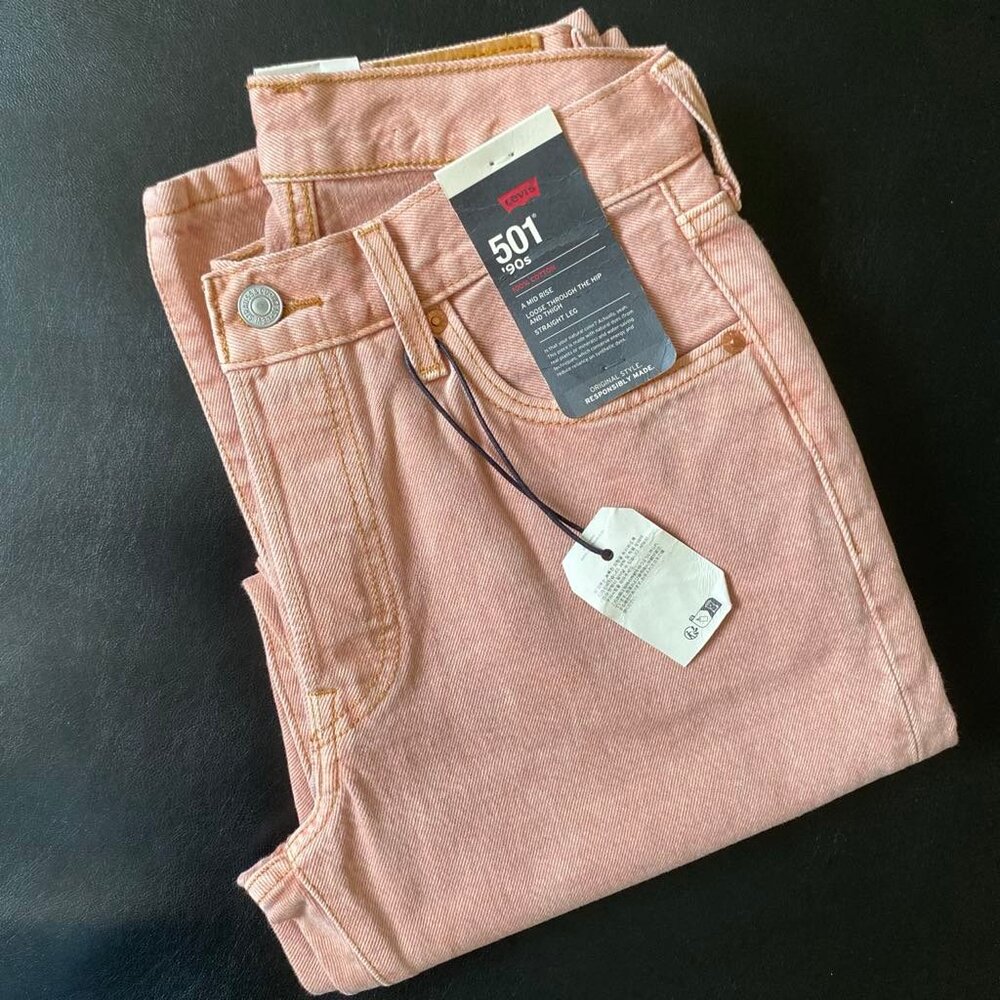 LEVI'S 501 '90s Women's Pink Jeans (Size: 24x32) NWT
